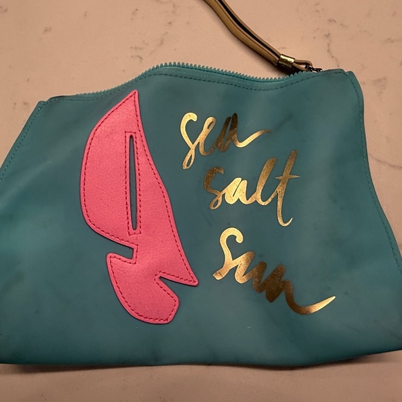 Lilly Pulitzer “Sea Salt Sun” Clutch Wristlet – Blue/Pink/Gold - Picture 1 of 4